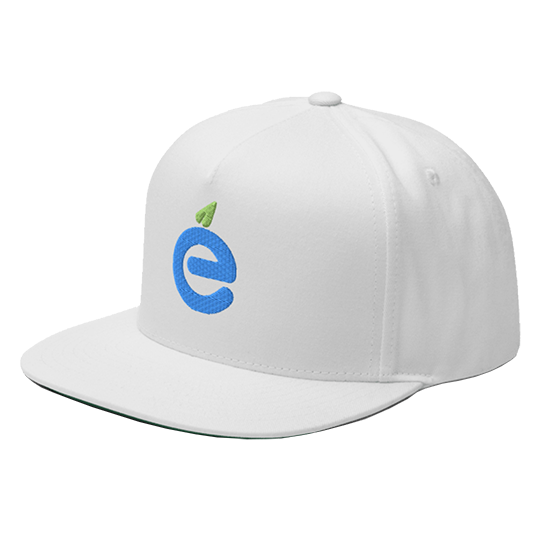 Euphoric Life OG Snapback hat in white, blue and green colorway.